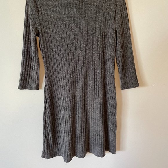 Grey Knit Button Dress - Picture 1 of 4